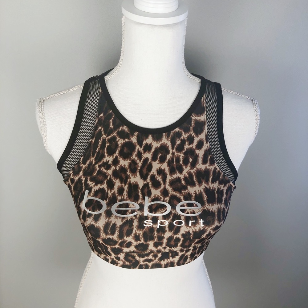 Bebe leopard sports bra (S)